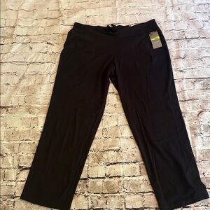 New! Tek Gear Black Activewear Pants w Drawstring w Pockets Size: 1X